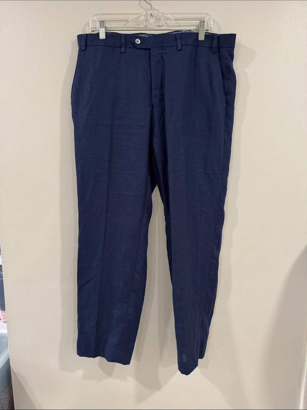 Lauren Ralph men’s black label Navy Linen dress Pants preppy coastal
